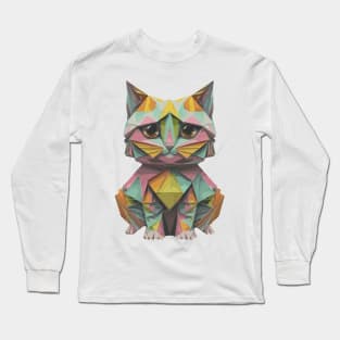 Cute Origami Cat Long Sleeve T-Shirt